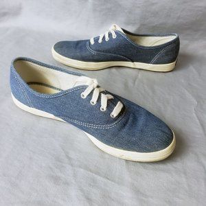 Keds Original Women's Size 8 Lace Up Blue Jean Sneakers Tennis Shoes